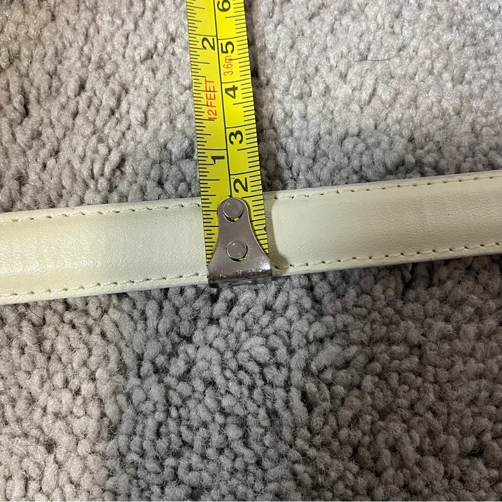 Vintage Skinny‎ White Leather Belt